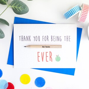 Teacher/Teaching Assistant Thank You Card with Pencil Gift