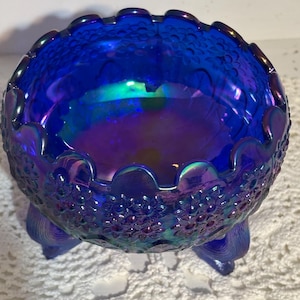 Blue Carnival Glass - Etsy