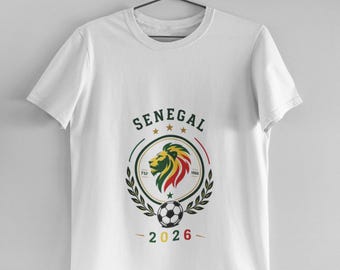 Senegal Lion Soccer 2026 Tee | National Football Crest | Fan Shirt