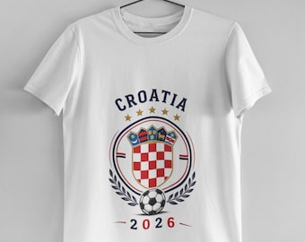Croatia Crest Soccer 2026 Tee | Croatian Football Emblem | Fan Gift for Soccer Lovers