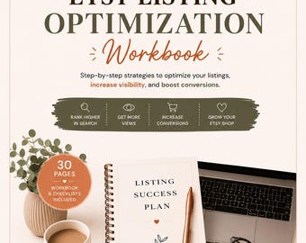 Etsy Listing Optimization Workbook | SEO Planner & Seller Checklist PDF
