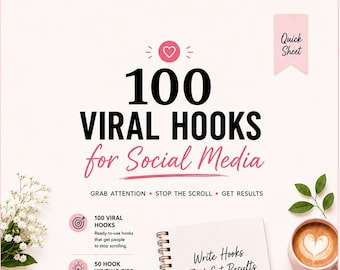 100 Viral Hooks for Social Media | Hook Writing Tips | Content Creator PDF