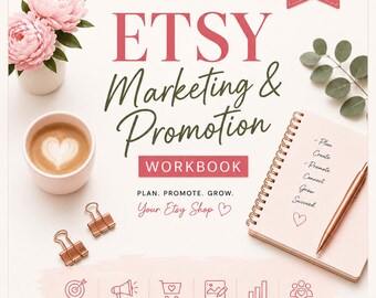 Etsy Marketing Workbook | Social Media Planner | Promotion Strategy | Printable PDF