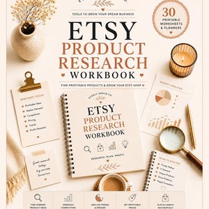 Etsy Product Research Workbook | Find Winning Products | Competitor Analysis Planner image 1