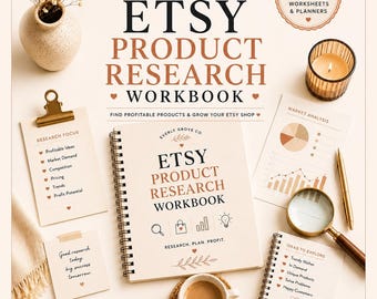 Etsy Product Research Workbook | Find Winning Products | Competitor Analysis Planner