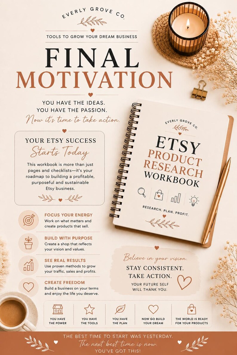 Etsy Product Research Workbook | Find Winning Products | Competitor Analysis Planner image 9