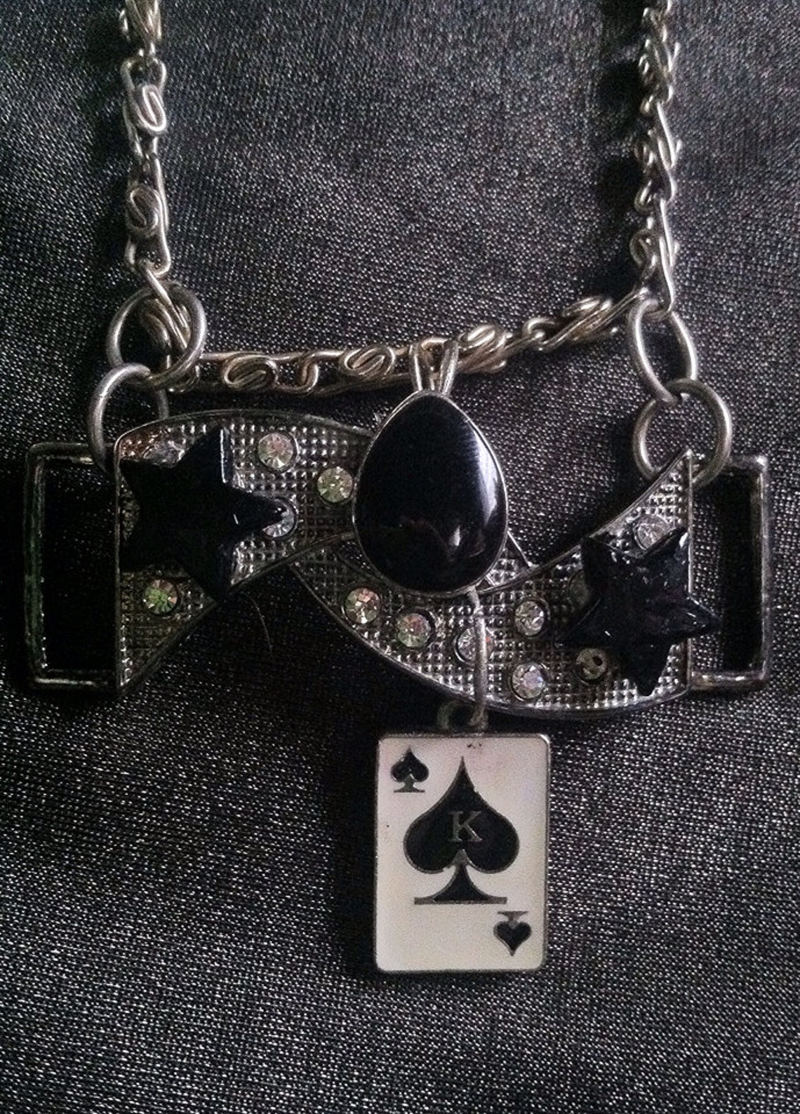 Industrial Vintage silver Ace of Spades Necklace/Pendant Etsy