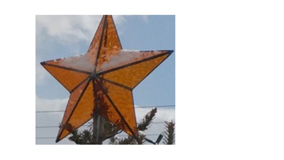 Glass Tree Topper Gold Stained Glass Star Etsy