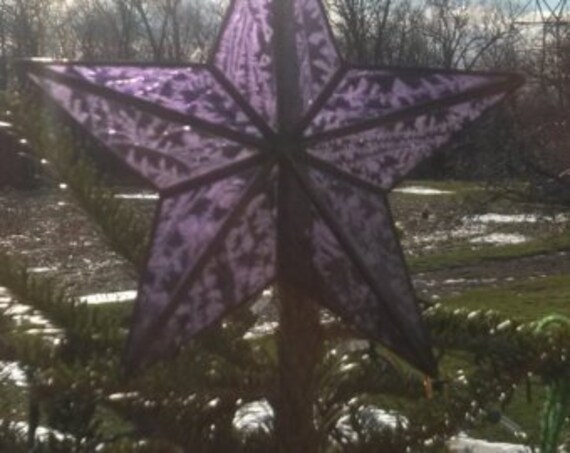 3d Barn Star In Violet Stained Glass Window Display And Or Etsy