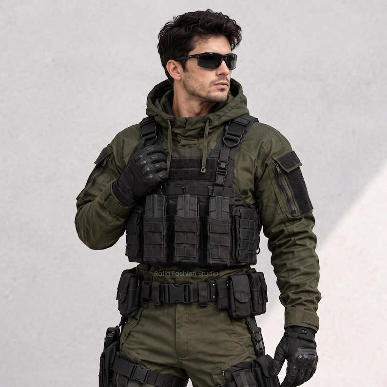 Olive Green Tactical Combat Suit, Military Cosplay Outfit, Tactical ...