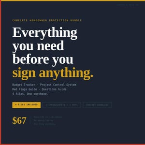 Complete Home Renovation Bundle | Budget Tracker + Project Control System + 2 PDF Guides | Google Sheets