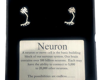 Neuron post earrings, neuron stud earrings, psychology earrings, neuron earrings