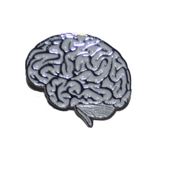 White Lateral View Brain Pin