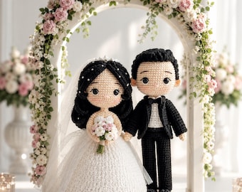 Crochet Wedding Couple Pattern PDF, Bride and Groom Amigurumi Pattern, Wedding Doll Crochet Tutorial, DIY Wedding Gift Pattern
