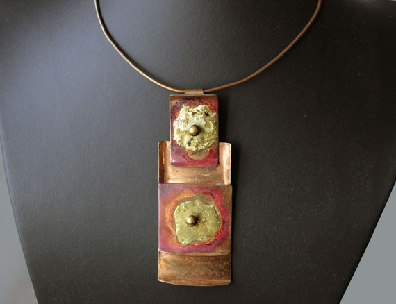1970s Brutalist modernist  necklace neck ring  mi… - image 5