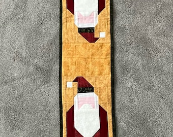 Santa Quilted Table Runner for Christmas