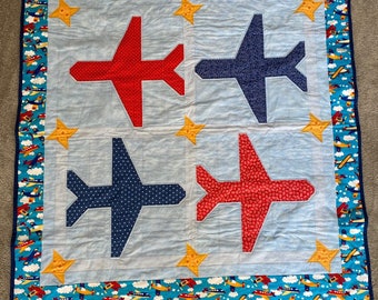 Boys Quilted Wall Hanging with Planes