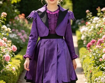 Purple Gothic Vampire Nana Cosplay Costume for Girls, Stylish Halloween Dress Suitable for Carnival Role Play and Themed Party Events
