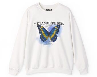 Sweatshirt à col rond Metamorphosis Butterfly — 2 Corinthiens 5:17