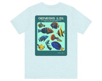 -shirt Genesis Reef Fish Genesis à l'échelle 1:31 | T-shirt vie marine versets bibliques