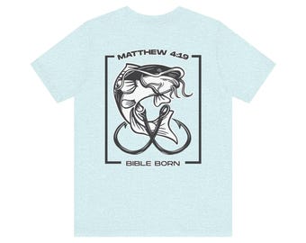 T-shirt silure « Matthieu 4:19 » Bible Born — Chemise de pêche chrétienne