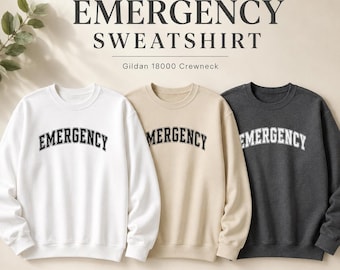 Emergency RN Sweatshirt, Cozy Gildan Crewneck for Nurses and Paramedics