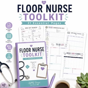 Nurse Planner Toolkit, Printable Shift Organizer & SBAR Report Sheet PDF