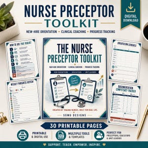 Nurse Preceptor Toolkit | Nursing Orientation Bundle | Clinical Coaching & Evaluation Forms Preceptor Resource Nurse Educator Printable PDF