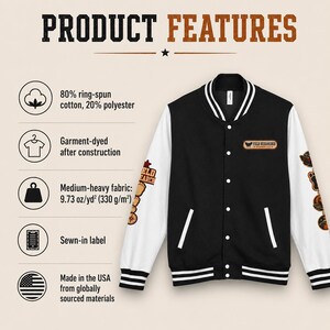 Cryptid Jacket, Patchwork Design Letterman Varsity with Bold Emblem image 6