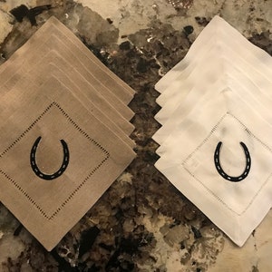 Horse Cocktail Napkin Set/Set of 6 Horse Themed Cocktail Napkins