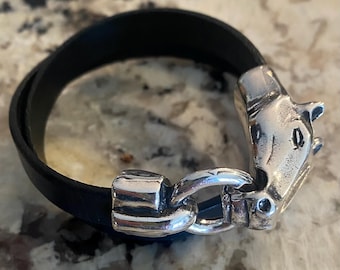 Leather Wrap Bracelets  with Horse Head Clasp