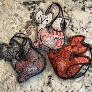 Fox/Fox Ornament/Handmade/Wool   Fox  Ornament/5 “ Fox Ornament/Christmas Ornament