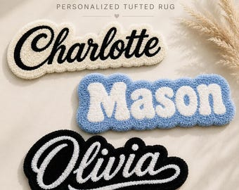 Custom Name Rug, Personalized Tufted Rug, Kids Room Decor, Nursery Name Sign, Custom Bedroom Floor Mat, Unique Birthday Gift
