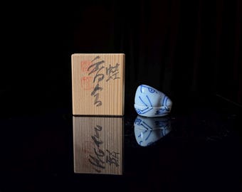 Shoamiq Takano (高野昭阿弥) - Motivo japonés Kyo-yaki (京焼) Kogo (香合) – Kaeru (蛙)