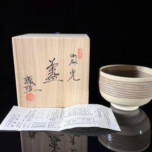 Norio Mizuno (水野教雄) | Seto Ware Neriage Tea Bowl (Chawan / 練上茶碗) with Signed Tomobako (共箱)