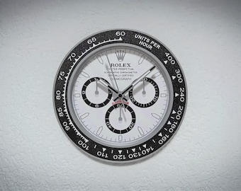 Luxury Racing Chronograph Wall Clock | Motorsport Inspired Tachymeter Wall Decor | Modern Black & White Designer Clock