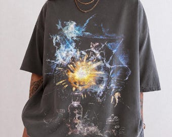Dark Magic Wizard Comfort Color, Fantasy Mage Shirt, Vintage Fantasy Clothing, Dark Fantasy Shirt, Halloween Gift