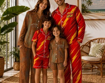 Matchande familjepyjamasset, Racing 95 & Rostig bärgningsbilspyjamas, Matchande familjenattkläder