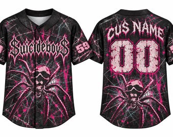 Personalized Greyday Baseball Jersey, Team Matching Jersey, Spooky Spider Shirt, Costume Gift