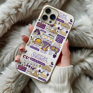 Custom University Phone Case, Personalized College iPhone Case, School Spirit Campus Cover, Graduation Gift for Students