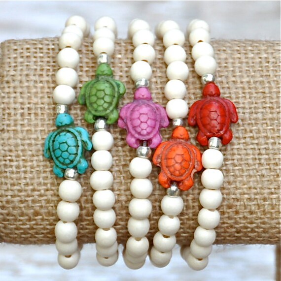 Items similar to Resort Sea Turtle Beaded Bracelets by BeadRustic FREE