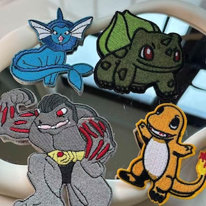 Pokémon Embroidered Patches | Iron-On/Sew-On Patches for Clothing, Backpacks, Hats | Kawaii Anime Patches for DIY Crafts