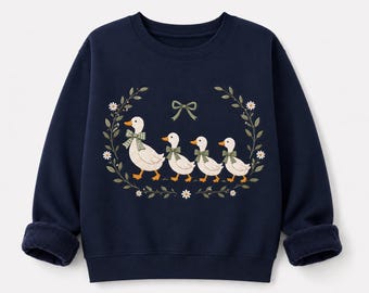 Ente Sweatshirt, Gans Sweatshirt, Tier Liebhaber Geschenk, Bauernhof Tier, Geschenk für Enten-Liebhaber, Floral Ente Pullover, Cottagecore Shirt, Geschenk für sie