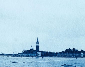 Handmade cyanotype | Indigo print | Art | Sun print | Wall decor | Unique wall art | Venice