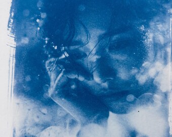 Handmade cyanotype | Indigo print | Art | Sun print | Wall decor | Unique wall art | Woman