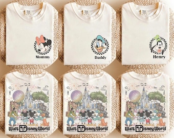 Comfort Colors personalized Disney world Mickey And Friends Shirt, Custom Name Disney Family Shirt, Magic Kingdom shirt, Family Vacation tee