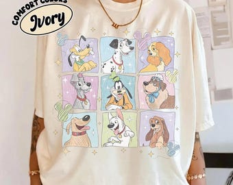 Vintage Disney Dogs Comfort Colors® Shirt, Lady and the Tramp Shirt, Pluto Disney Puppy Tee, Disney Pet Lovers Shirt, Gift for Dog Lover.