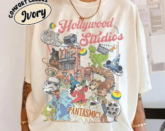 Comfort Colors Disney Hollywood Studios Shirt, Retro Mickey & Friends Hollywood Tower tee, Disney Toy Story Shirt,Star Wars Shirt,WDW shirt.
