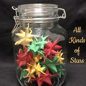 Folded Paper Froebel Stars-Choose Your Color/Colors Set of 12 image 5