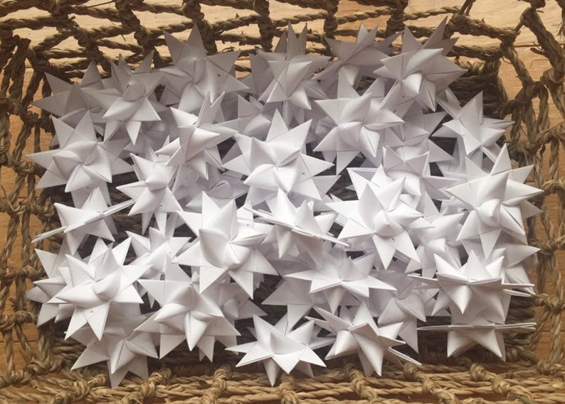 Folded Paper Froebel Stars-Choose Your Color/Colors Set of 12 image 3